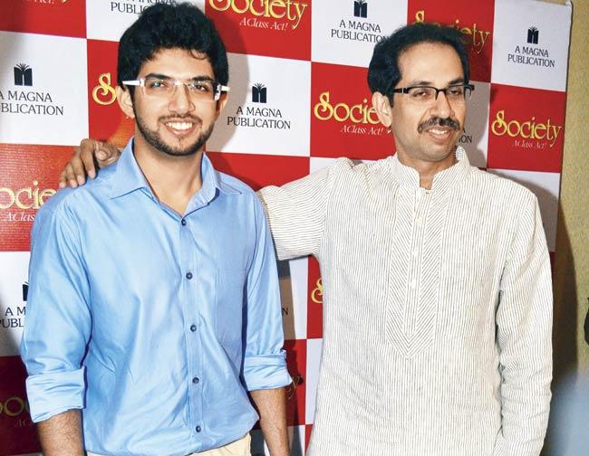 Sources say Yuva Sena chief Aaditya Thackeray is also speaking to members of ALMs. File pic