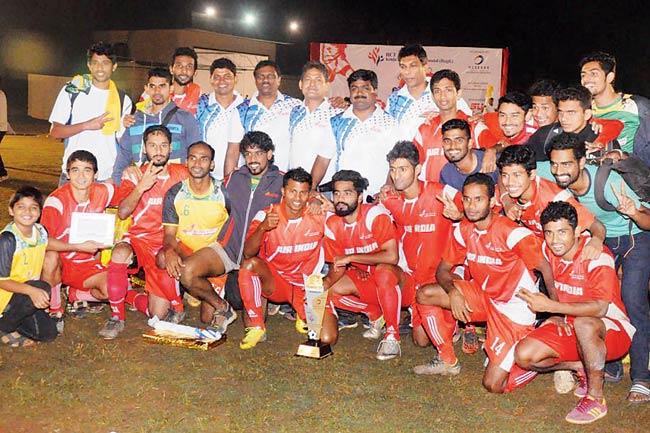 The Air India team after winning the RCF Premier Cup Football Trophy recently