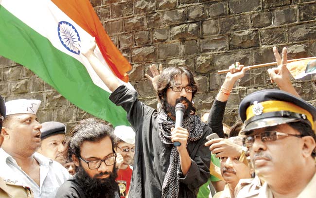 In 2012, cartoonist Aseem Trivedi was arrested under sedition charges as well as Section 66A of the Information Technology Act for his controversial cartoons lampooning the Parliament and Constitution. File pic