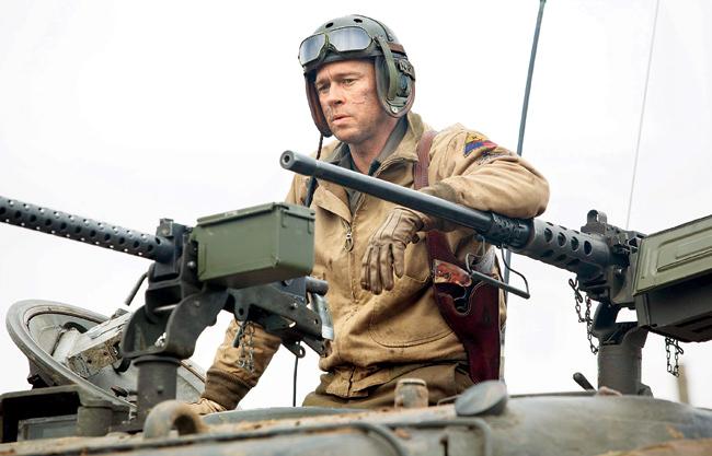 Brad Pitt in a scene from Fury