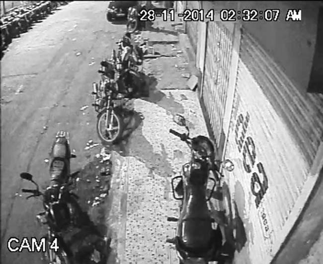 A video grab from the CCTV footage of the area before the fire took place