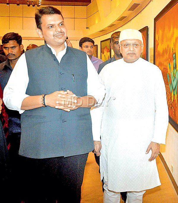 CM Devendra Fadnavis with Kiran Shantaram