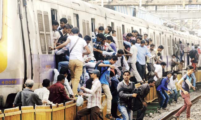 Getting in and out of the local trains is like a rat race