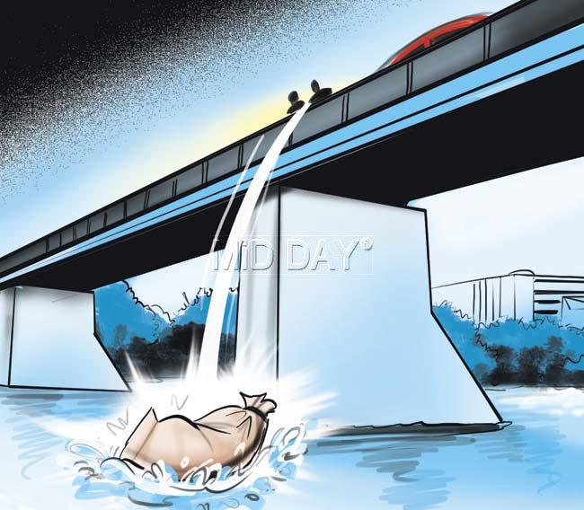 Two days later, fishermen found the body and told the Valiv police, who circulated the victim’s picture to all police stations. He was identified since a missing complaint had been lodged with the Dongri police. Illustration/Amit Bandre