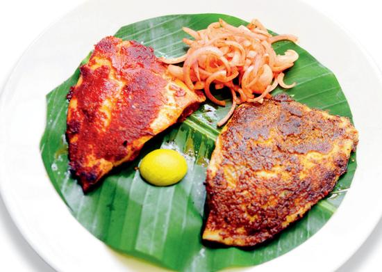Fish Kochi is cooked in black pepper and goes well with Neer Dosa