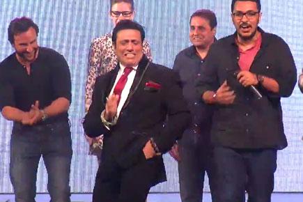 Govinda dances with Saif Ali Khan at the music launch of 'Happy Ending'