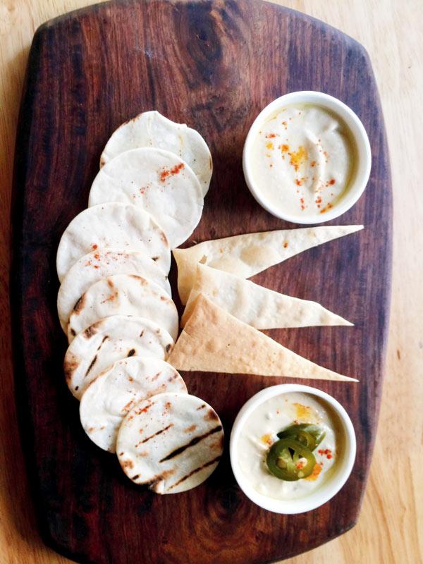 Serve Jalapeno Hummus with pita bread and lavash