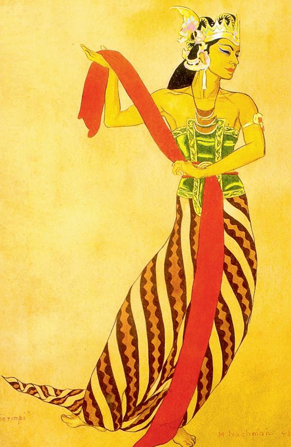 Javanese Court Dancer, Painting by Nachman in the Baroda Museum. pic courtesy/Mahesh Padia