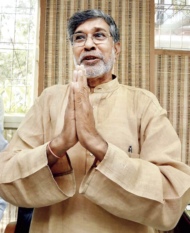 Child Rights activist Kailash Satyarthi at his office in New Delhi. Pic/PTI