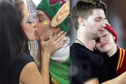 Miley Cyrus kisses girl to turn on boyfriend Patrick Schwarzenegger