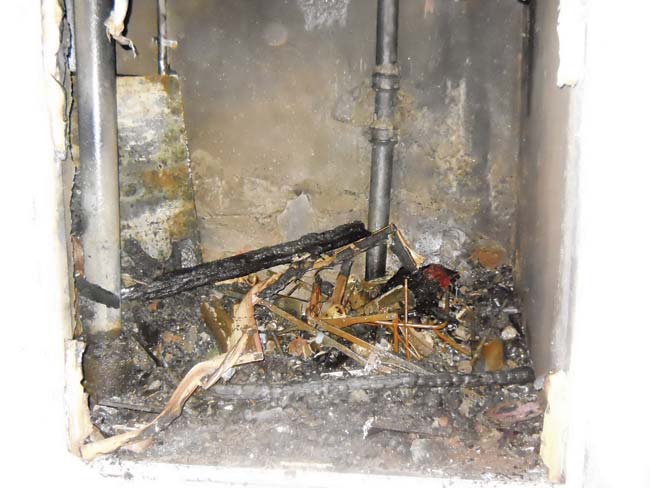 The second floor shaft in the west wing of the building. where the fire started due to the alleged short circuit