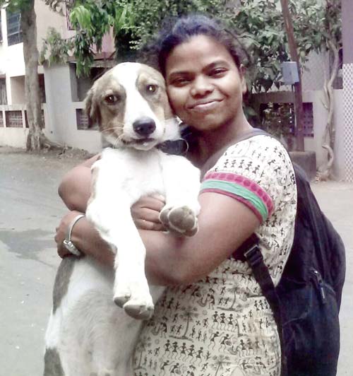 The dog and owner happily reunited. Pic/Shirish Vaktania