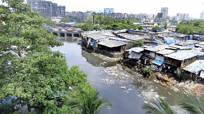 Some of the units have been built on construction debris dumped in the river at night, allege locals