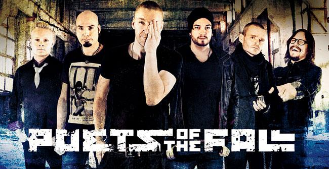 Marko Saaresto (third from left) with members of Poets of the Fall