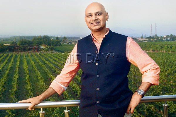 Rajeev Samant admits he kept the best view for himself at his office in Sula Vineyards, Nashik. PIC/pradeep dhivar