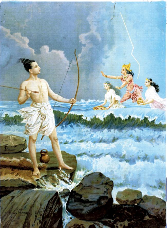 Ram’s Anger oleograph is from the very first press that was established by Raja Ravi Varma. pics courtesy/osianama