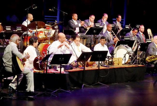 Sachal Jazz Ensemble performing with an international group