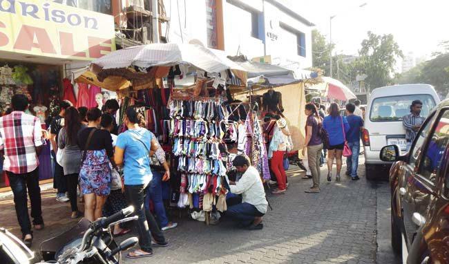 Shopping at Hill Road is a must for many. Pic/Suresh KK
