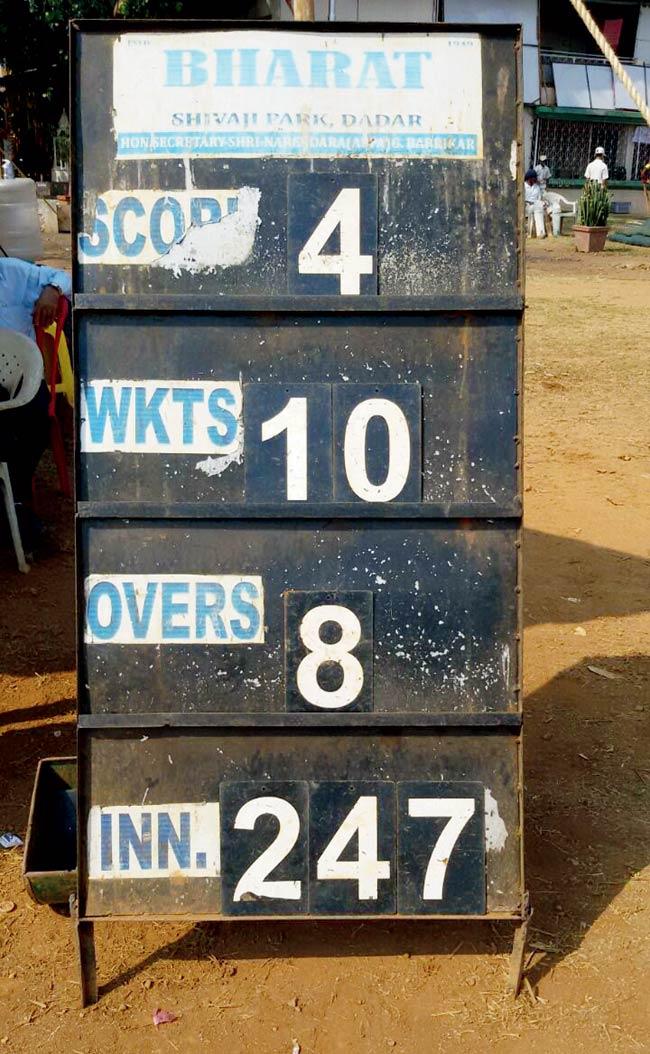 The scoreboard tells the sorry tale of Rajhans Vidyalaya