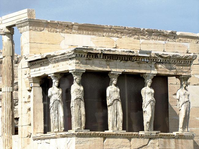 The Erecthion with figures of draped women as pillars