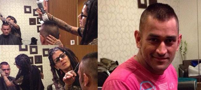 MS Dhoni unveils his new look