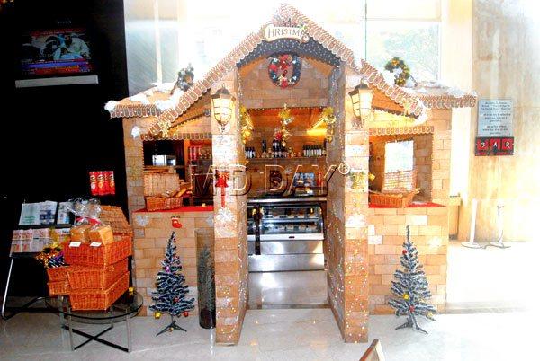 A gingerbread (below) and cookie house at Ramada Powai Hotel and Convention Centre. Pic/Sameer Markande