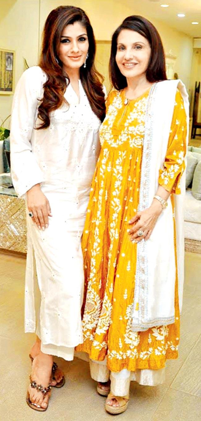 Raveena Tandon with Poonam Soni