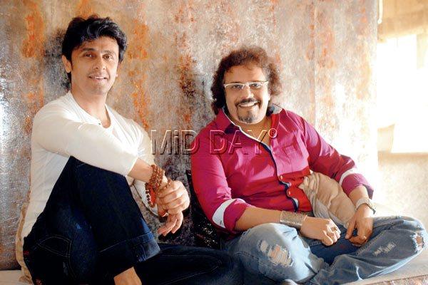 Sonu Nigam and Bickram Ghosh at the former’s residence in Andheri. 