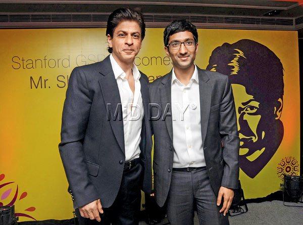 Shah Rukh with Dhruv Gupta, a business management student of Stanford University