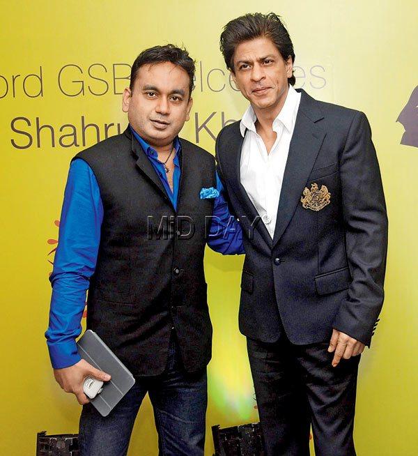 Shailesh Gupta, director of Jagran Group, with Shah Rukh Khan