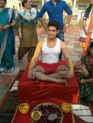 Dhruv sits for his haldi ceremony