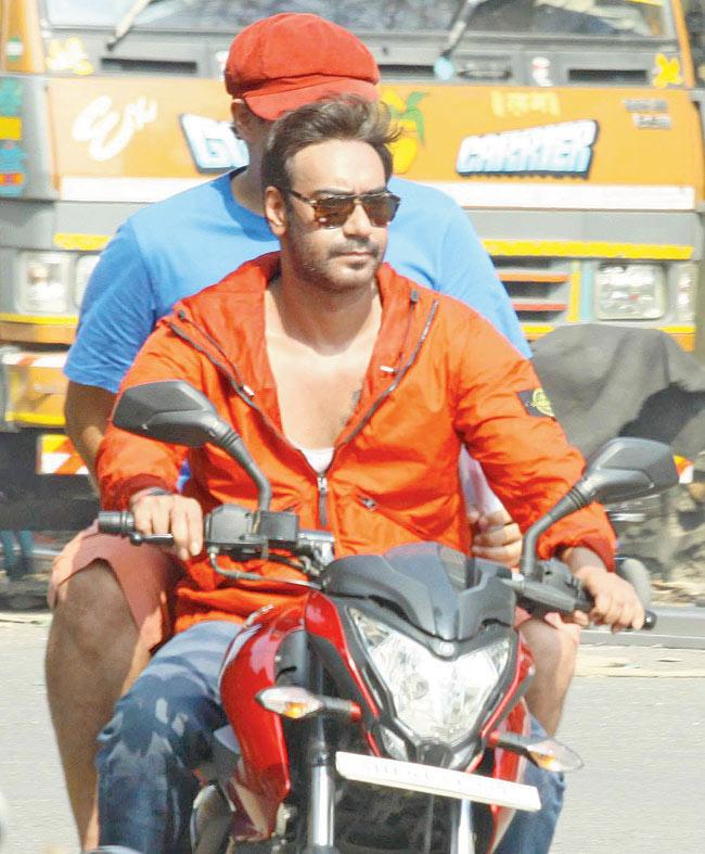 Ajay Devgn on the sets of 