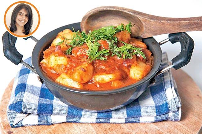 (Inset) Perzen Patel; Batata Saung, a Karnataka speciality, is one of the dishes mentioned in the book