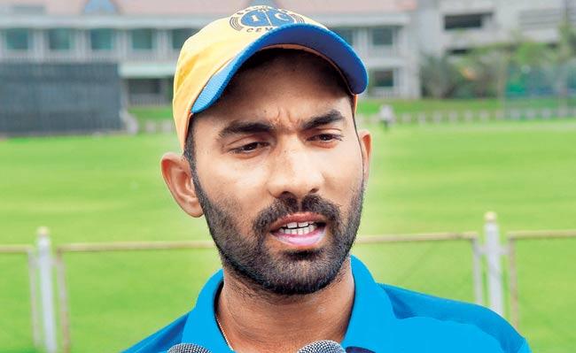 Dinesh Karthik interacts with the media at BKC on Saturday