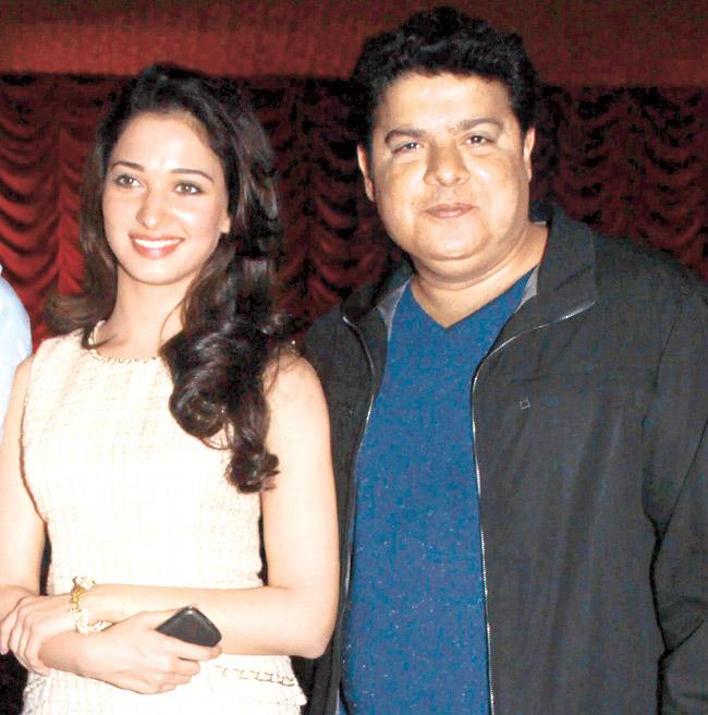 Tamanna and Sajid Khan during the promotions of 
