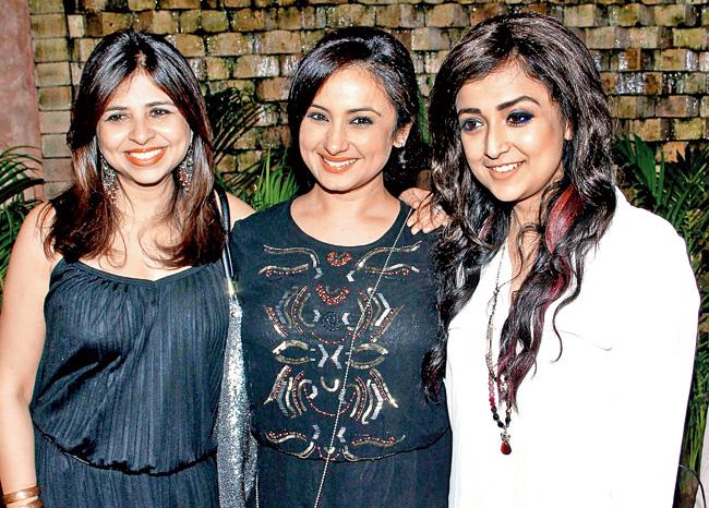 From left: Producer Elahe Hiptoola with actresses Divya Dutta and Monali Thakur