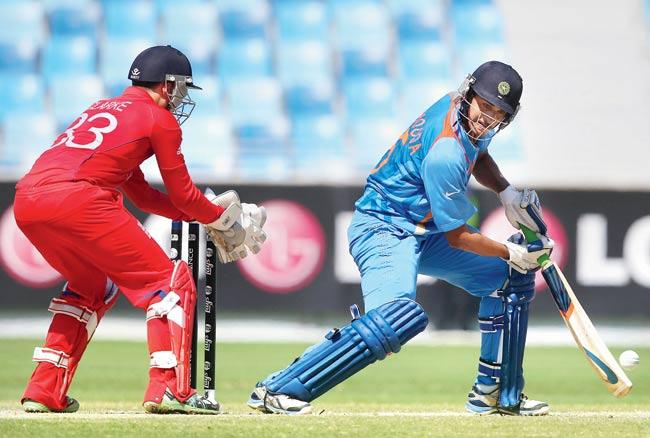 Deepak Hooda during his crucial knock of 68 in the  U-19 World Cup quarter-final on Saturday. Pic/ICC