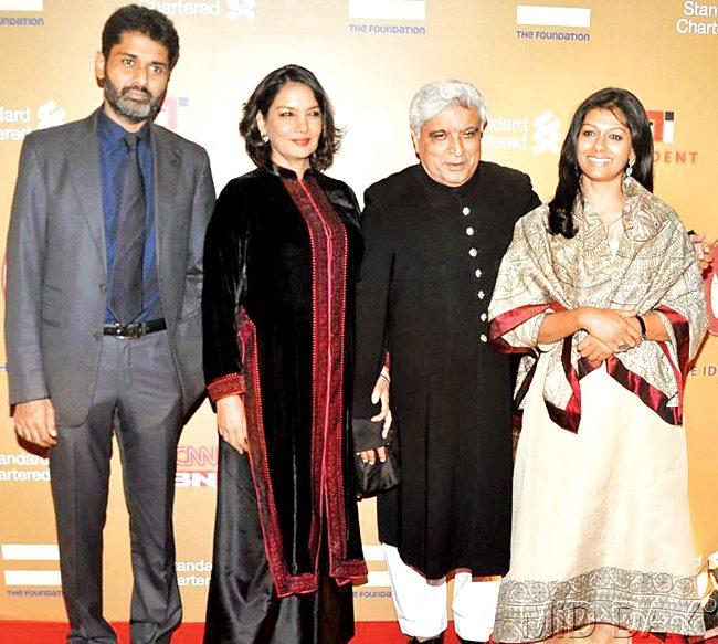 From left: Shabana Azmi, Javed Akhtar and Nandita Das. Pics/Emmanual Karbhari