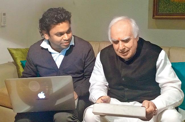 A R Rahman (left) with Kapil Sibal, Minister for Communications & Information Technology
