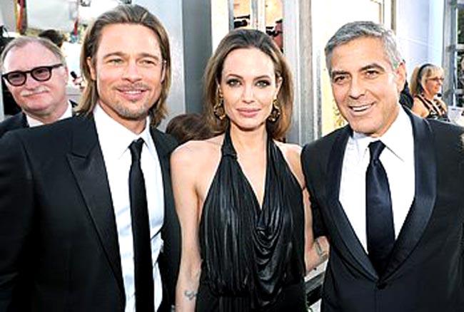 Brad Pitt, Angelina Jolie and George Clooney