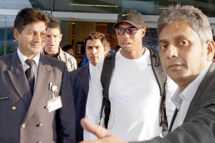 Tiger Woods arrives in New Delhi