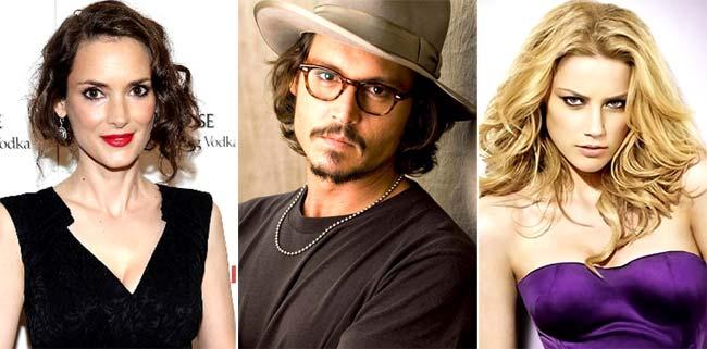 Winona Ryder, Johnny Depp and Amber Heard
