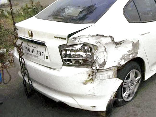 A Honda Civic was also damaged in the mishap