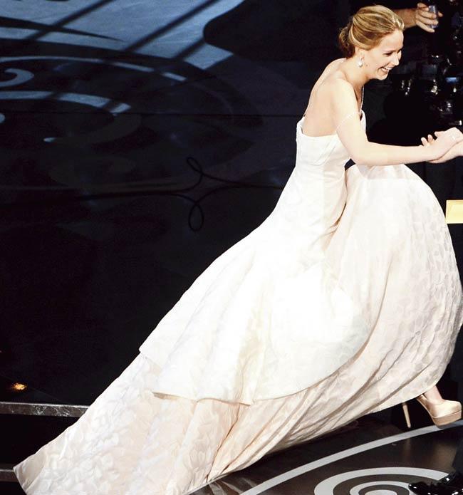 Jennifer Lawrence wore a Dior gown to the Oscars last year. Pic/AFP
