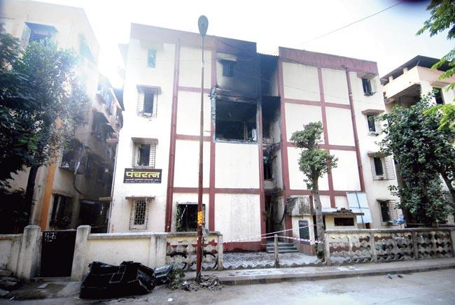 The cylinder blast that ripped the wall off in the second-floor apartment at Panchratna society