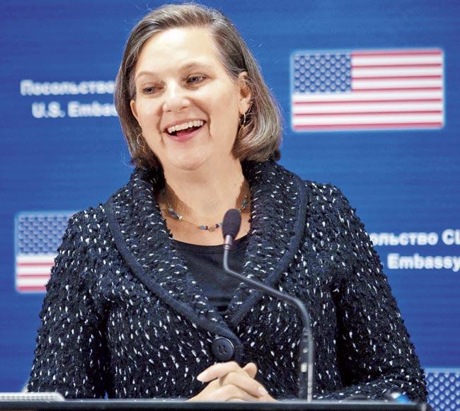 Victoria Nuland, the top diplomat from the US for Europe was heard saying  