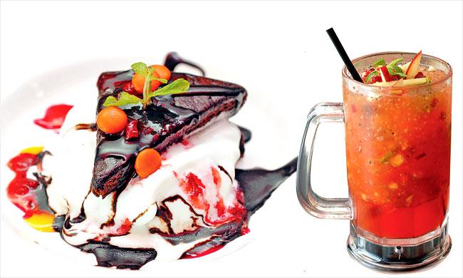 (L-R) The Brownie Sundae looked as appealing as it tasted; the Fruit Beer is one of their highlights. Pics/Sameer Markande 