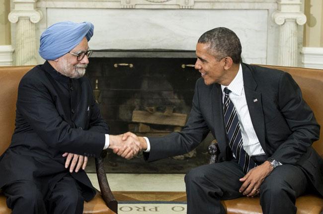 Barack Obama with Manmohan Singh