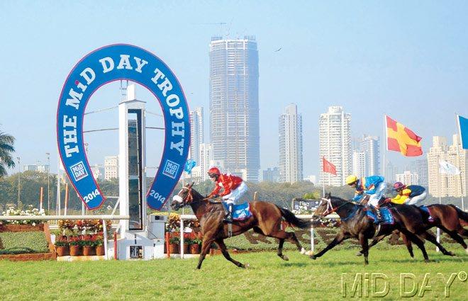 Jockey David Allan astride First And Only One powers past his opponents on Saturday.  Pics/Pradeep Dhivar 