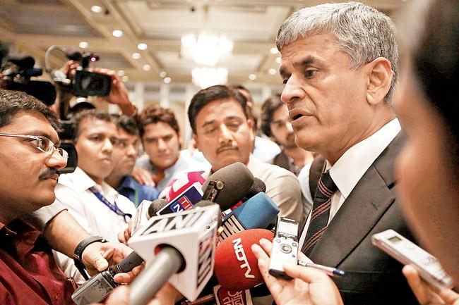 BCCI secretary Sanjay Patel talks to reporters during an event recently. Pic/Getty Images